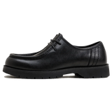 Vintage Black Round Toe Split Leather Derby