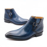 Daniel Wafer Buckle Leather Ankle Boots