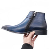 Daniel Wafer Buckle Leather Ankle Boots