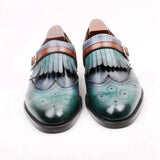 Christia Bella Sequin Stripe Leather Oxfords