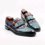 Christia Bella Sequin Stripe Leather Oxfords