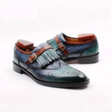 Christia Bella Sequin Stripe Leather Oxfords