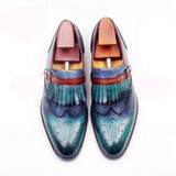 Christia Bella Sequin Stripe Leather Oxfords