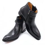 Daniel Wafer Buckle Leather Ankle Boots