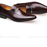 Akexiya Crocodile Pattern Dress Loafers
