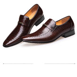 Akexiya Crocodile Pattern Dress Loafers
