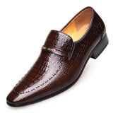 Akexiya Crocodile Pattern Dress Loafers