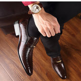 Akexiya Crocodile Pattern Dress Loafers