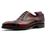 Bordeaux Square-Toe Premium Leather Oxfords