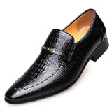 Akexiya Crocodile Pattern Dress Loafers