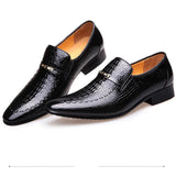 Akexiya Crocodile Pattern Dress Loafers