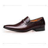Akexiya Crocodile Pattern Dress Loafers