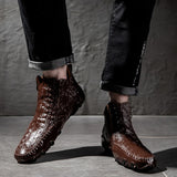 The Calderon Croc Leather Casual Shoes