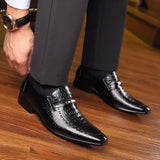 Akexiya Crocodile Pattern Dress Loafers