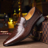 Akexiya Crocodile Pattern Dress Loafers