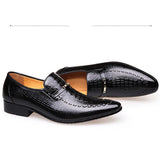Akexiya Crocodile Pattern Dress Loafers
