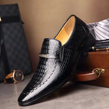 Akexiya Crocodile Pattern Dress Loafers