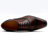 Bordeaux Square-Toe Premium Leather Oxfords
