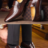 Akexiya Crocodile Pattern Dress Loafers