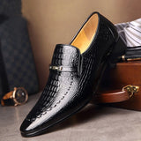 Akexiya Crocodile Pattern Dress Loafers