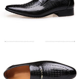 Akexiya Crocodile Pattern Dress Loafers